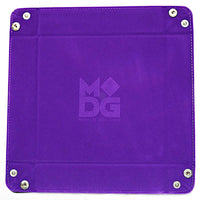 Purple Velvet Folding Dice Tray 10in x 10in Metallic Dice Games