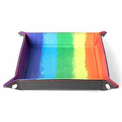 Water Color Velvet Folding Dice Tray 10in x 10in Metallic Dice Games
