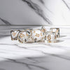 MET688 Clear Pearl Resin Dice with Copper Colored Numbers 16mm (5/8in) 7 Dice Set