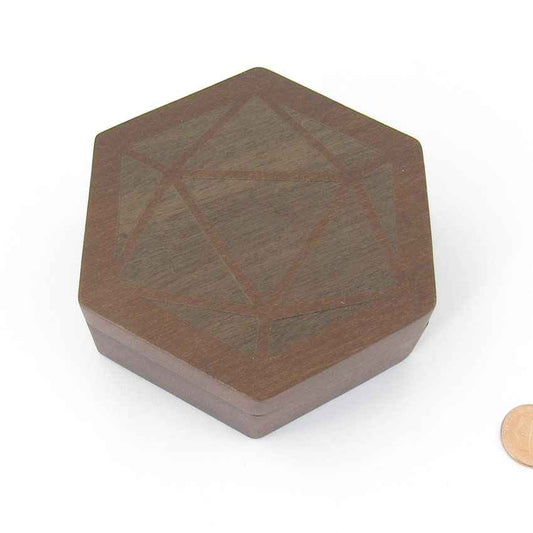 MET810 Purple Heart Wood Hexagon Dice Case Holds 7 Dice Metallic Dice Games