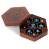 MET810 Purple Heart Wood Hexagon Dice Case Holds 7 Dice Metallic Dice Games