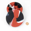 Red Black White Silicone Round Dice Case - 7-Dice Storage by Metallic Dice Games
