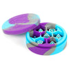 MET924 Purple Gray Light Blue Silicone Round Dice Case Holds 7 Dice