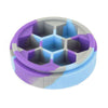 MET924 Purple Gray Light Blue Silicone Round Dice Case Holds 7 Dice