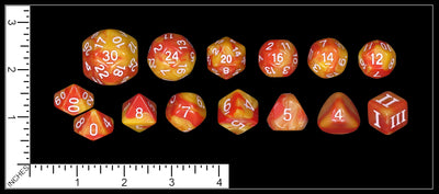 Specialty 14 Unusual DCC Dice Set - Flame Arrows