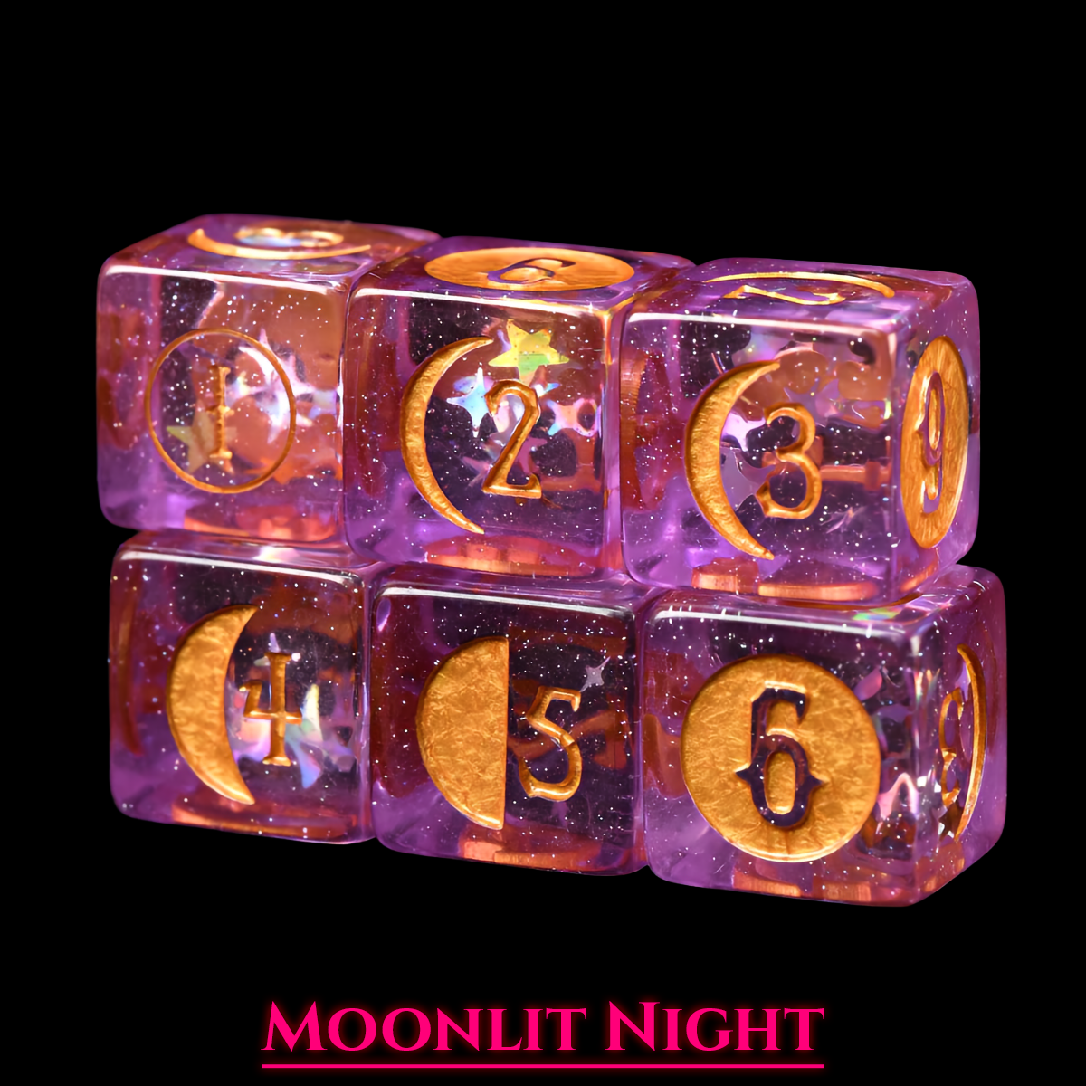 Moonlit Night Dice Set | Purple Resin D&D Dice by Revenant Foundry