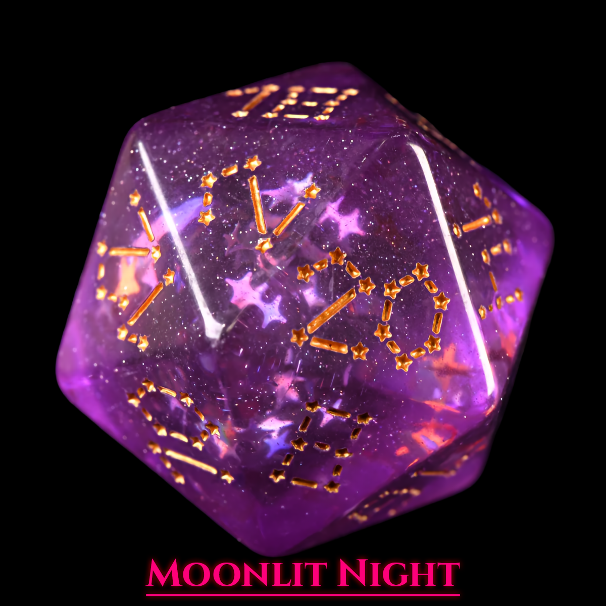 Moonlit Night Dice Set | Purple Resin D&D Dice by Revenant Foundry