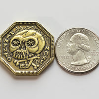 Memento Mori / Memento Vivere Reminder Brass Coin