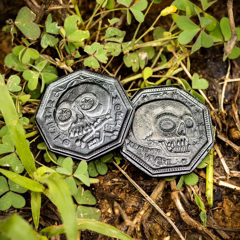 Memento Mori Iron Coin - Memento Vivere Reminder Token
