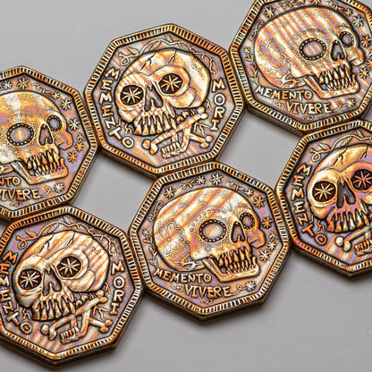 Memento Mori / Memento Vivere Reminder Mokume-gane Coin