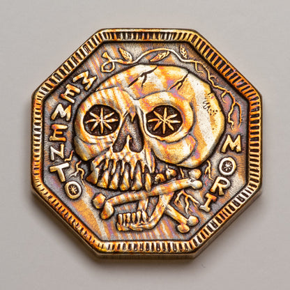 Memento Mori / Memento Vivere Reminder Mokume-gane Coin