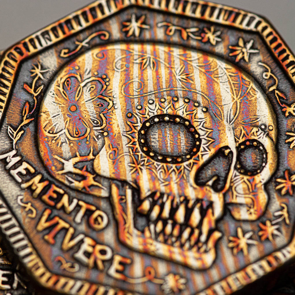 Memento Mori / Memento Vivere Reminder Mokume-gane Coin