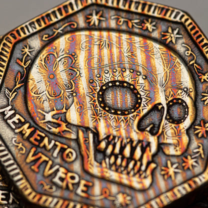 Memento Mori / Memento Vivere Reminder Mokume-gane Coin