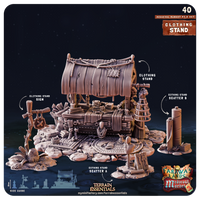 3D Printed Cast n Play Medieval Market 2 Terrain Set 28mm 32mm D&D