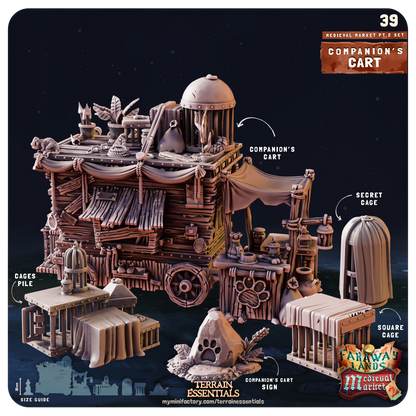 3D Printed Cast n Play Medieval Market 2 Terrain Set 28mm 32mm D&D