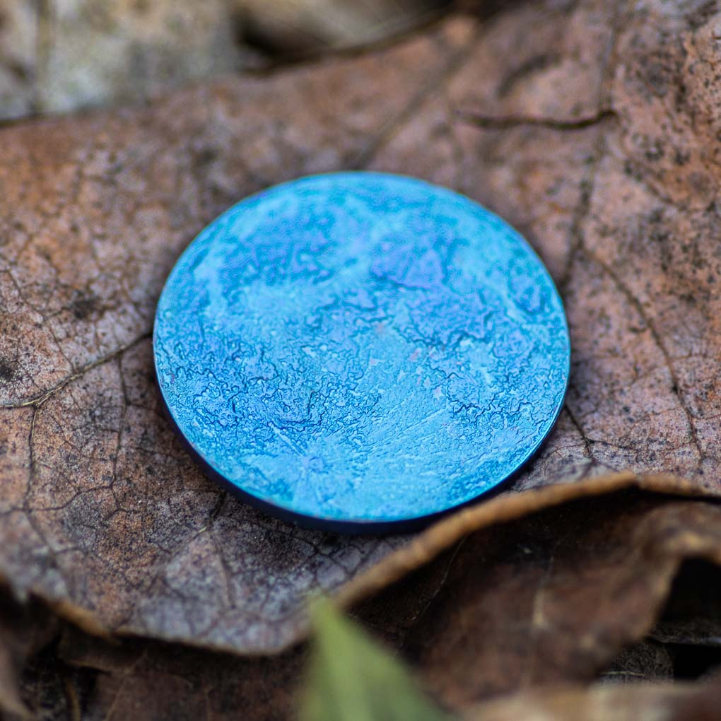 Blue Moon Coin - 1 in / 26 mm Anodized Niobium