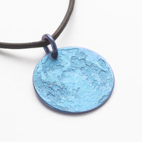 Blue Moon Necklace - 1 in / 26 mm Anodized Niobium Charm or Pendant