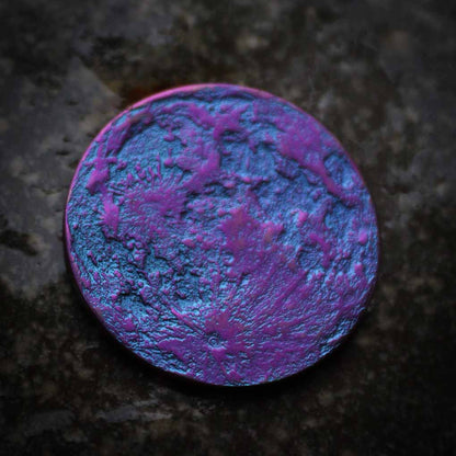 Blue and Purple Moon Coin - 1" Anodized Niobium