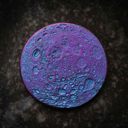 Blue and Purple Moon Coin - 1" Anodized Niobium