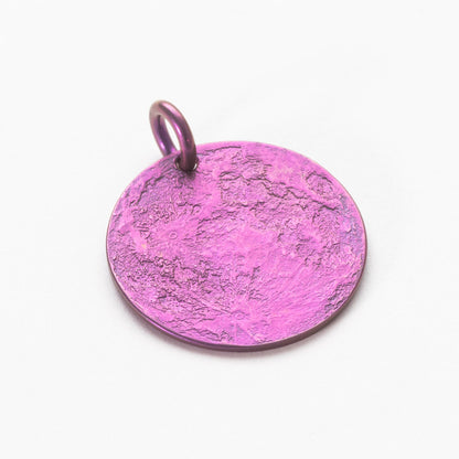 Purple Moon Necklace - 1 in / 26 mm Anodized Niobium Charm or Necklace