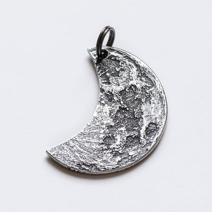 Crescent Silver Moon Necklace or Keychain