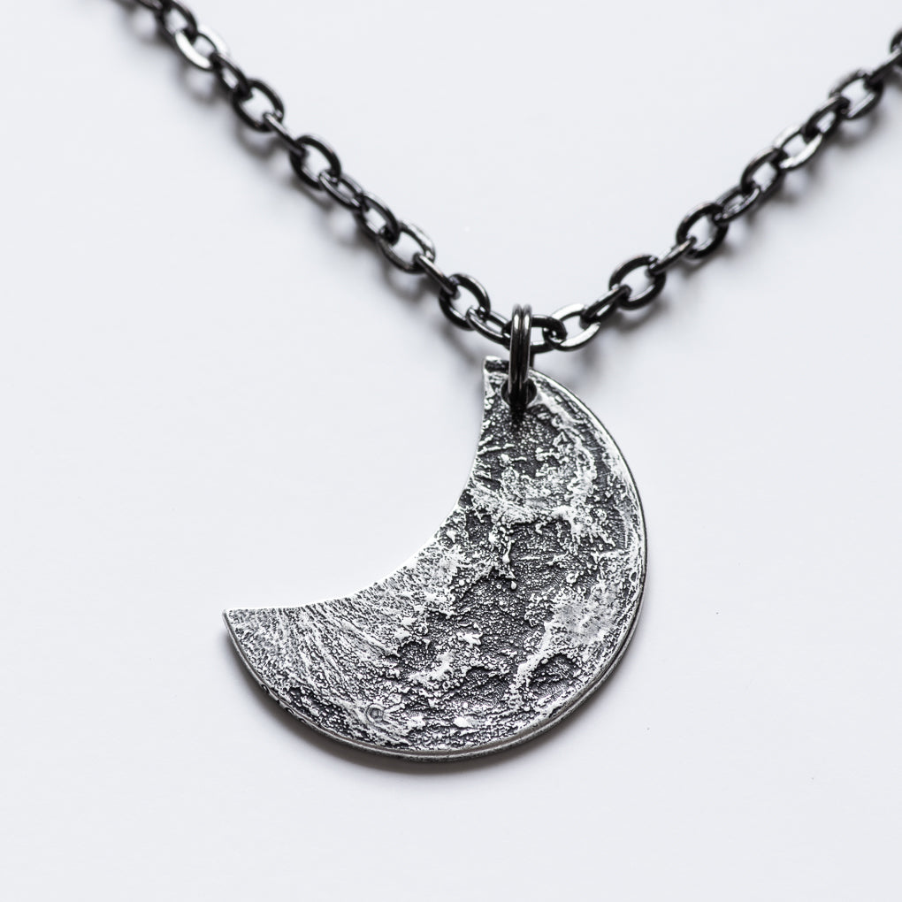 Crescent Silver Moon Necklace or Keychain