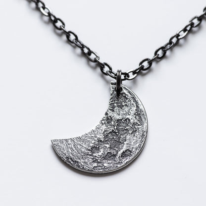Crescent Silver Moon Necklace or Keychain