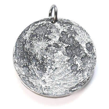 Silver Supermoon Necklace or Charm - Large 1.5"