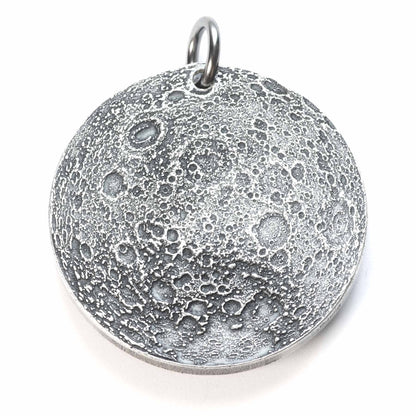 Silver Supermoon Necklace or Charm - Large 1.5"