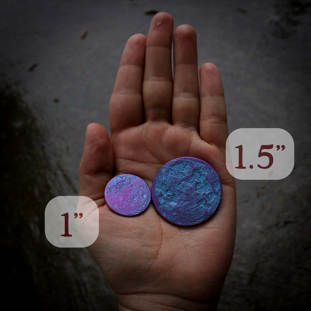 Blue and Purple Moon Coin - 1" Anodized Niobium