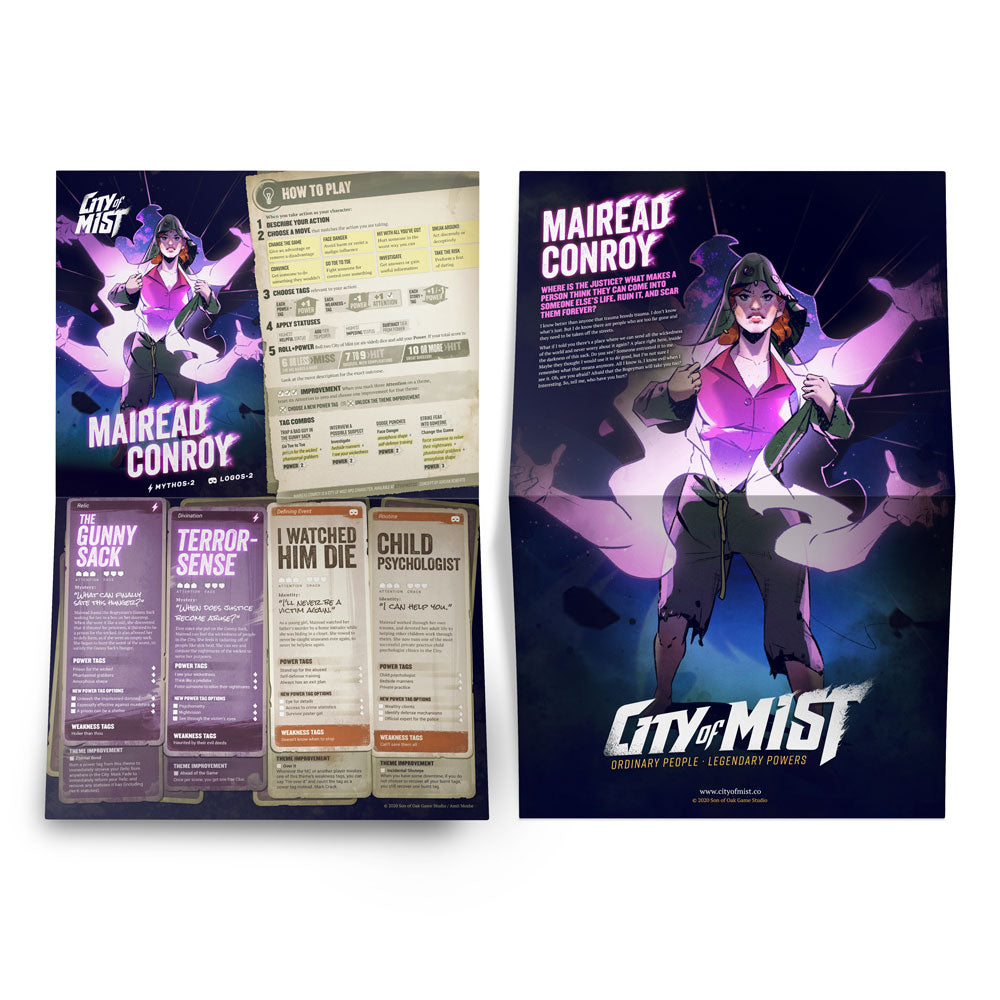 City of Mist Character Folio Pack — 14 Pregen Character Folios