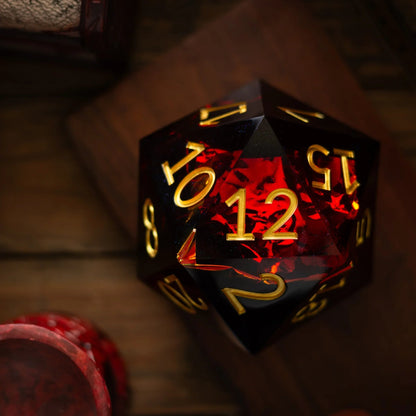 Massive Red Ember 95MM Chonk Handmade Resin Dice And Box
