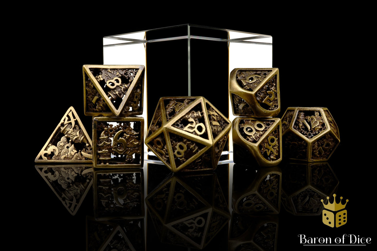 Christmas Metal RPG Dice Set | 7 Pieces