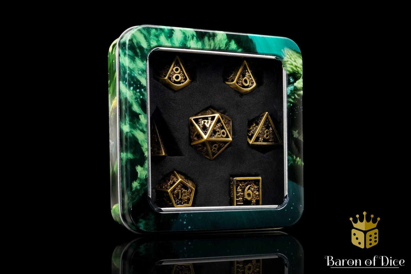 Christmas Metal RPG Dice Set | 7 Pieces