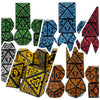 Celtic Knot Dice 7-Dice Set DND RPG Dice Druidic | White, Red, Orange, Yellow. Green, Blue