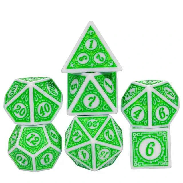 Motif: Leafy RPG Dice Set | 7-Piece Polyhedral Dice for TTRPGs
