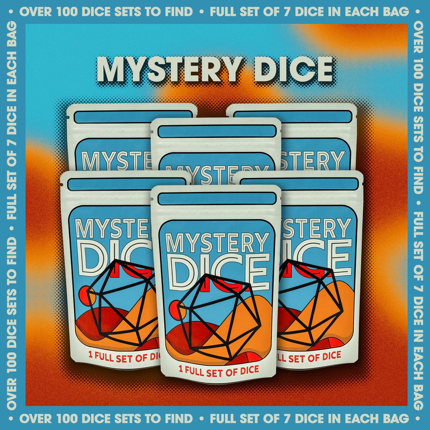 Mystery Dice 6 Pack | 6 Unique RPG Dice Sets, No Duplicates | 1985 Games