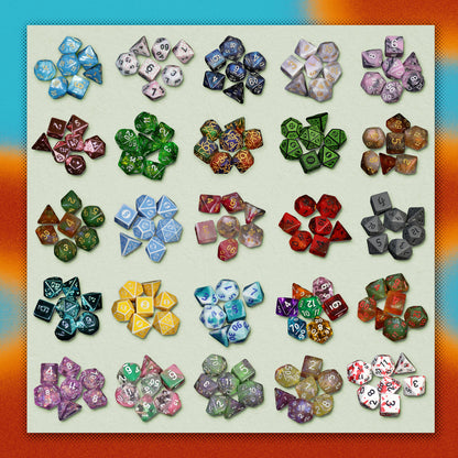 Mystery Dice 6 Pack | 6 Unique RPG Dice Sets, No Duplicates | 1985 Games