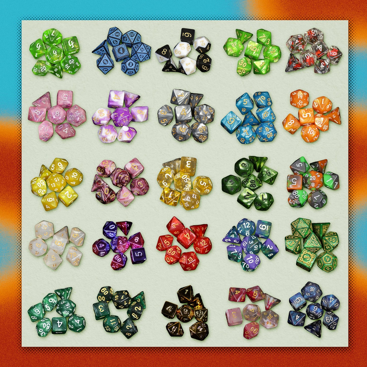 Mystery Dice Set | Surprise 7-Piece RPG Dice Handpacked in Portland | 1985 Games