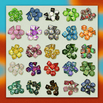 Mystery Dice Set | Surprise 7-Piece RPG Dice Handpacked in Portland | 1985 Games