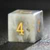 Natural Grey Marble D&D Gemstone Dice Set + Gold Numbers