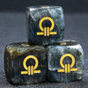 Kickstarter Dice - Natural Labradorite DND Gem Dice Set - Ring of Order