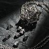 Multicolor Metal Hollow D20 Dice Necklace、Keychain + Mini DND Dice Set