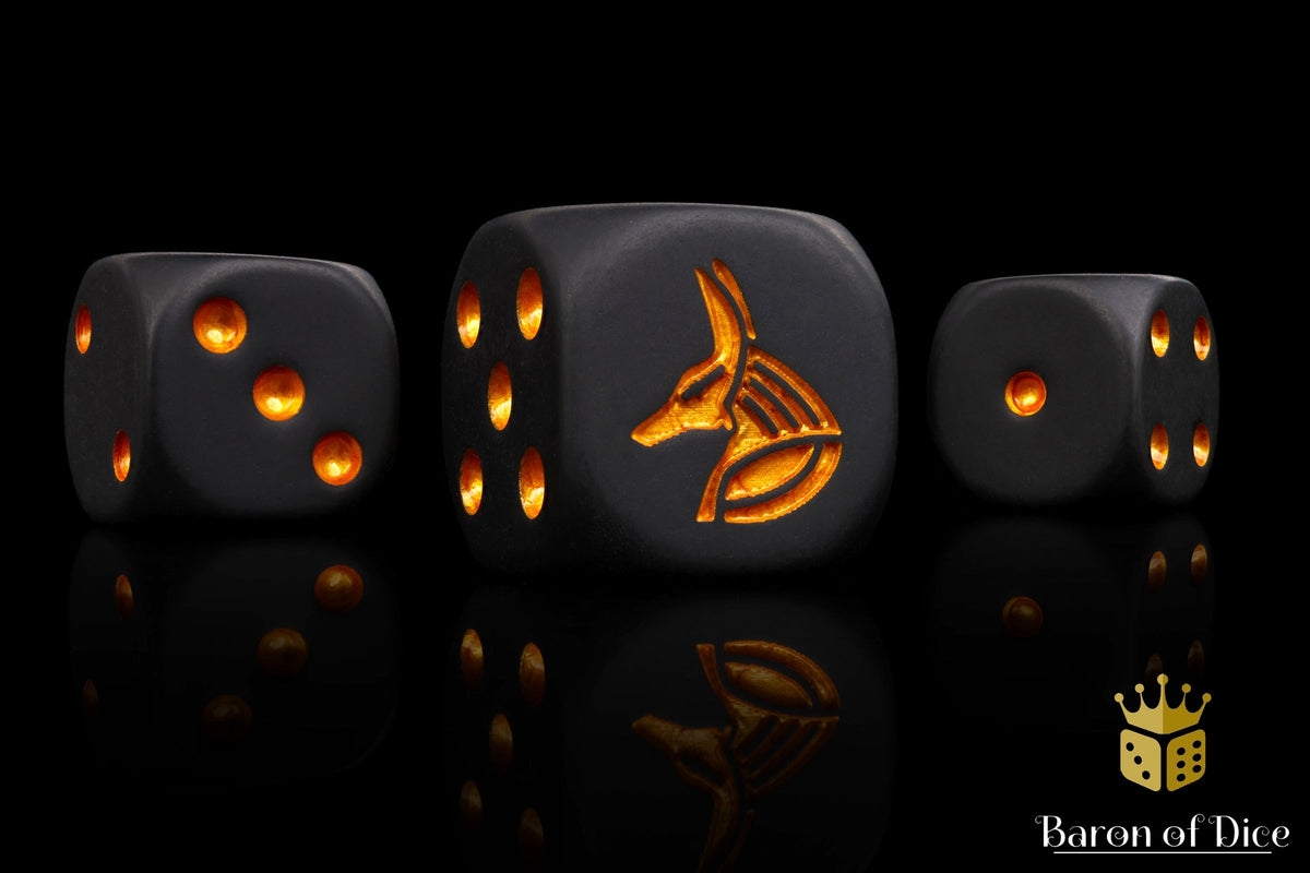 Anubis Undead Skeleton D6 Dice – Black & Gold Sets