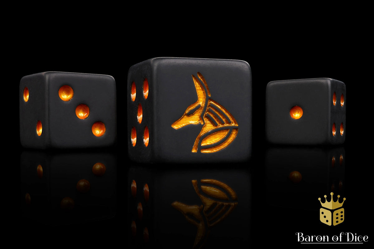 Anubis Undead Skeleton D6 Dice – Black & Gold Sets
