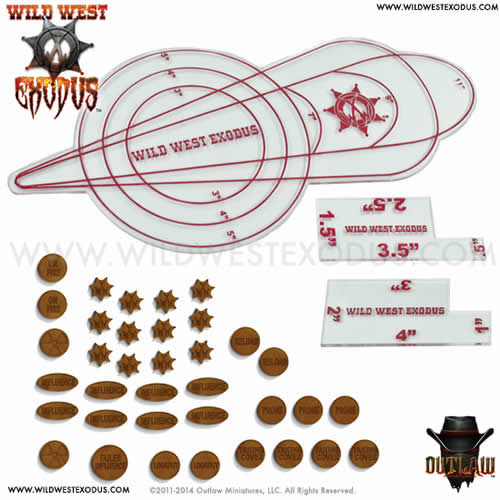 OLM021001 Template and Token Set Wild West Exodus Miniatures
