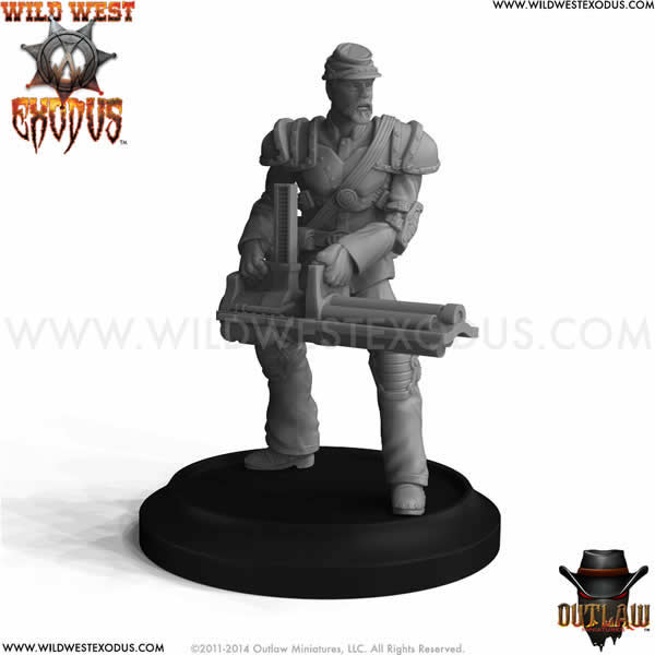 OLM064001 Line Troop Miniature with Heavy Weapon Gatling Gun Union