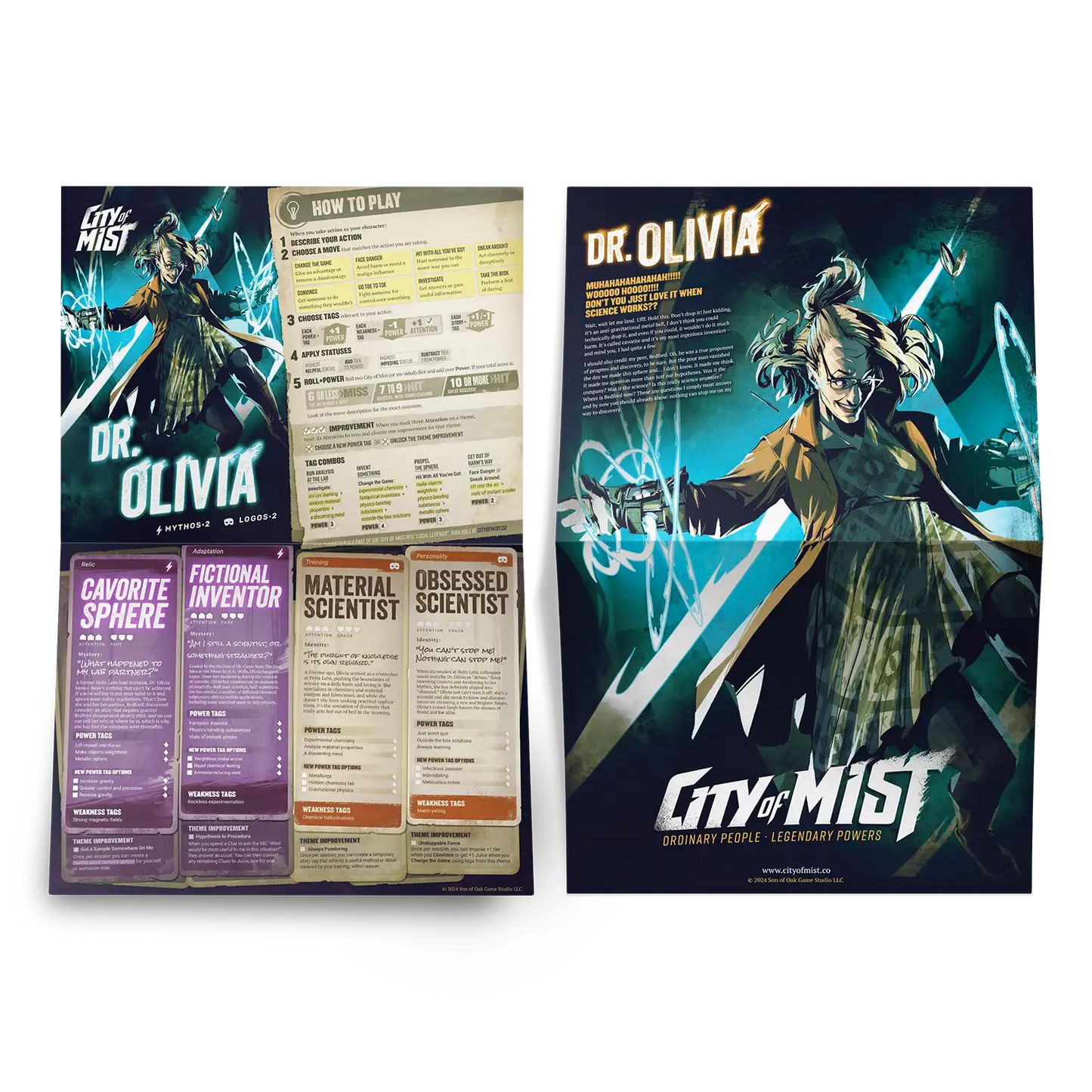 Character Folio Pack 2 — 10 City of Mist Pregen Character Folios