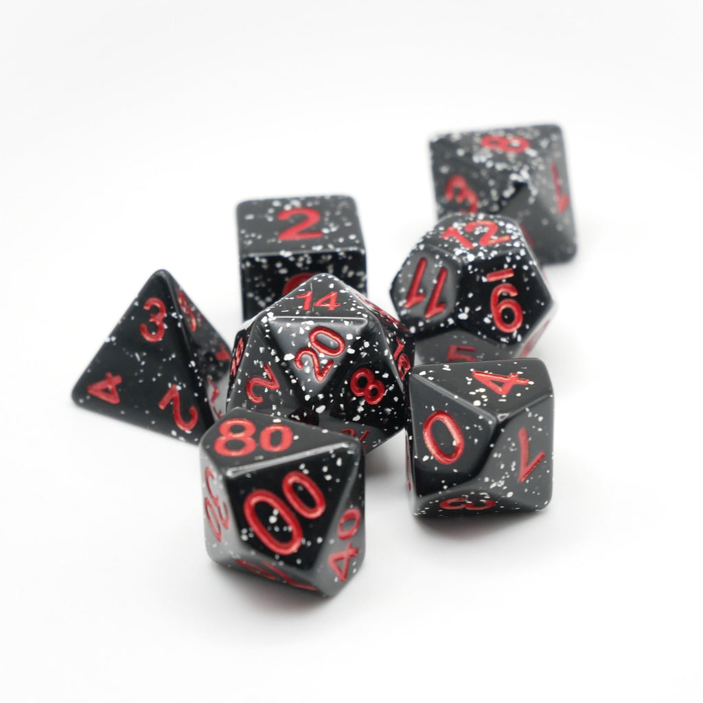 Obsidian Malphite - 7 Piece DnD Dice Set | Acrylic RPG Gaming Dice