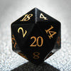 Obsidian D&D Gemstone Dice Set + Gold Numbers
